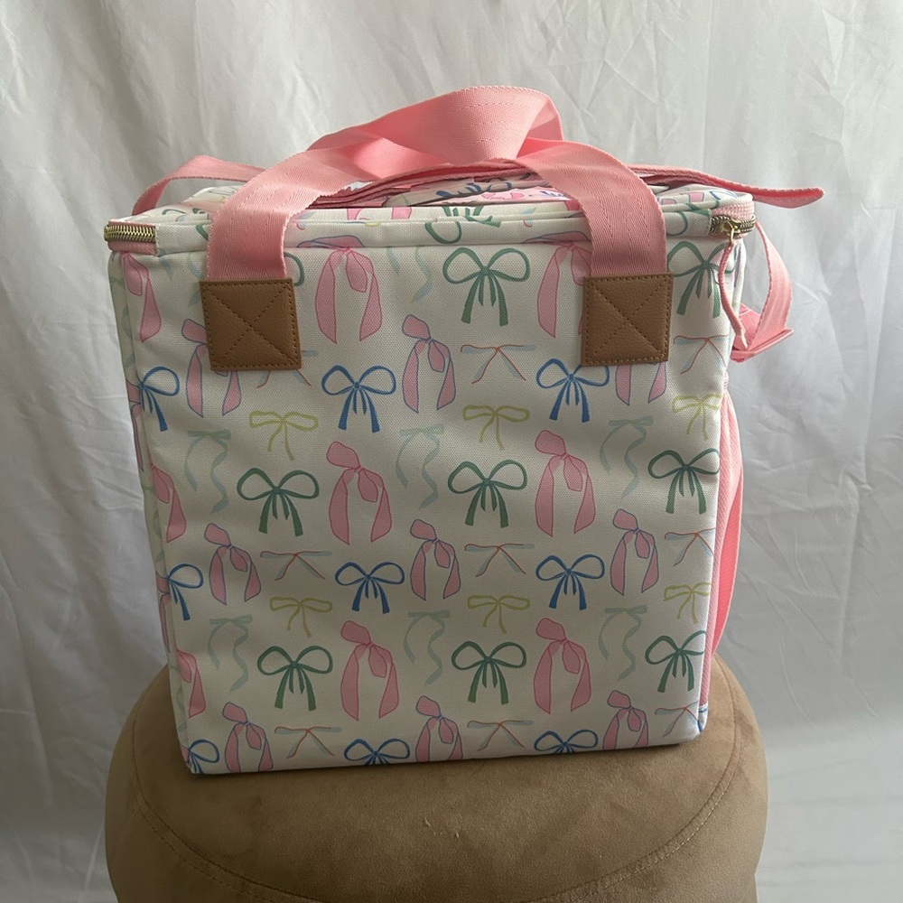 *New* Fit + Fresh Pink and Colorful Bow Design Soft-Sided Cooler - Picture 5 of 16